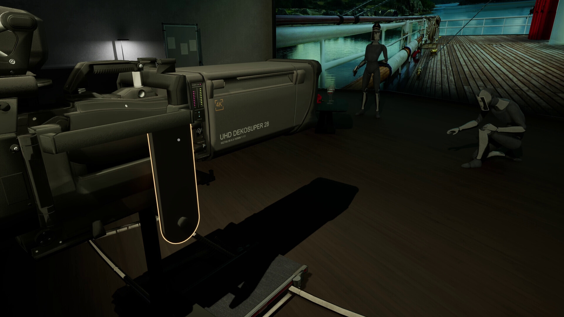 In one room, you have to read through multiple script drafts to get the perfect shot with mannequins.