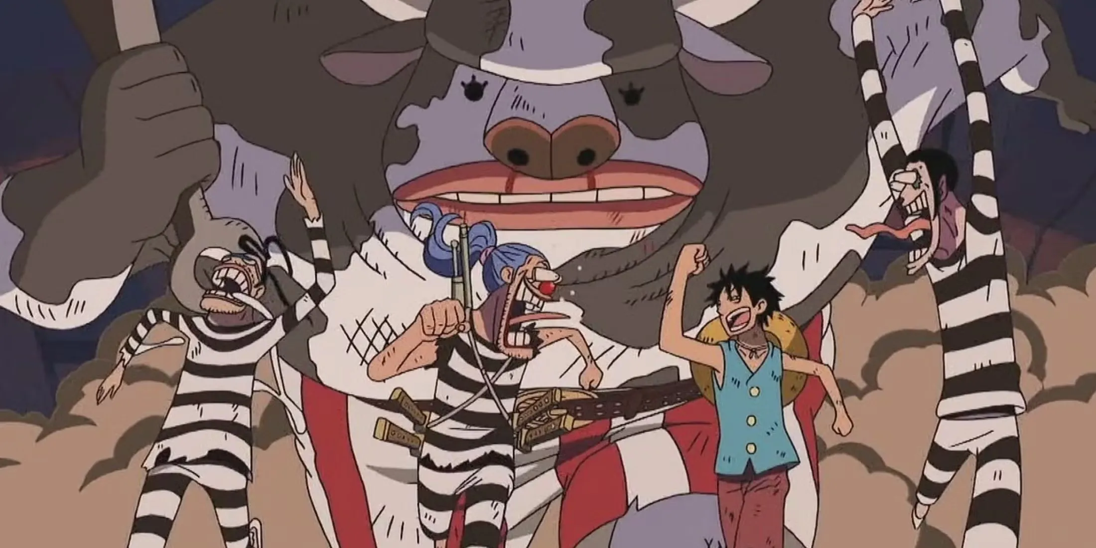 Minotaurus Attacks Buggy Luffy Mr 3 And Bon Clay One Piece