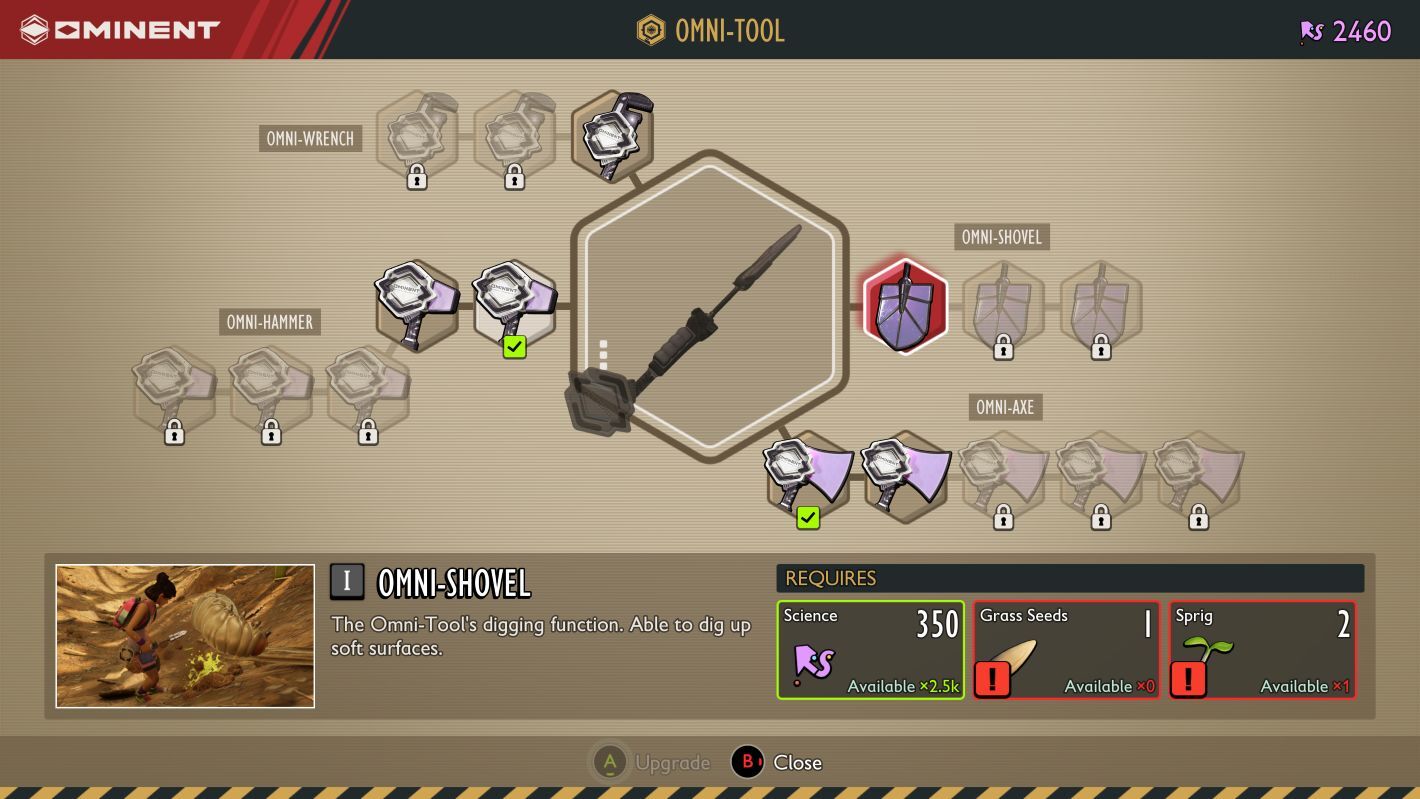 Omni-Shovel I requirements