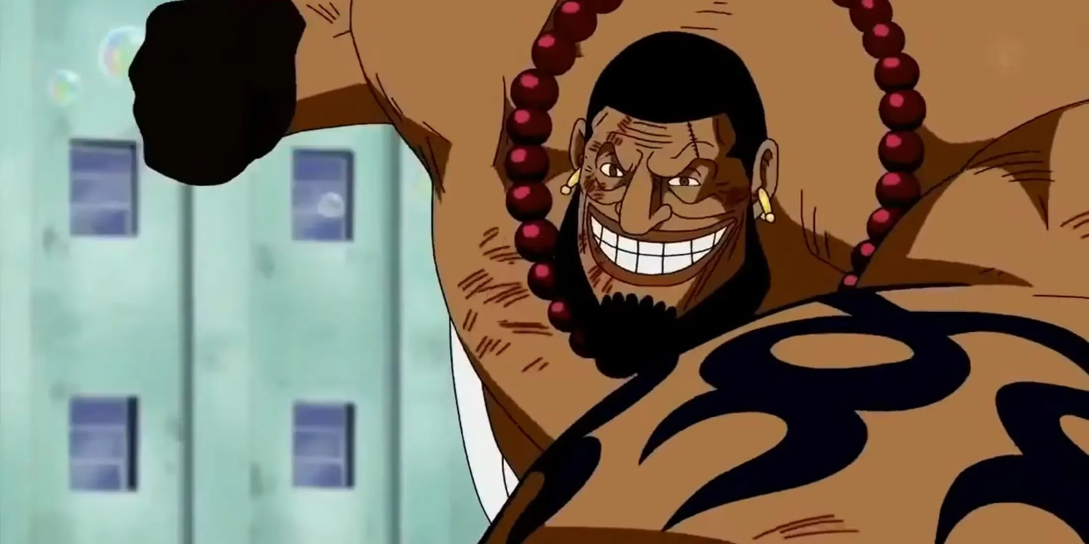 Urouge Attacking The Pacifista With More Punches One Piece